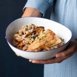 Mushroom Risotto with Pan Seared Pickerel Vertical